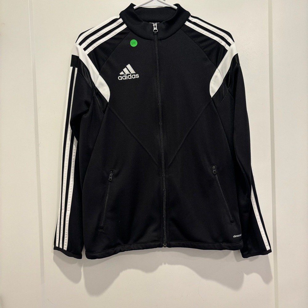 Adidas Kids Climacool Soccer Track Jacket Black White YXL YL 14 Full Zip
